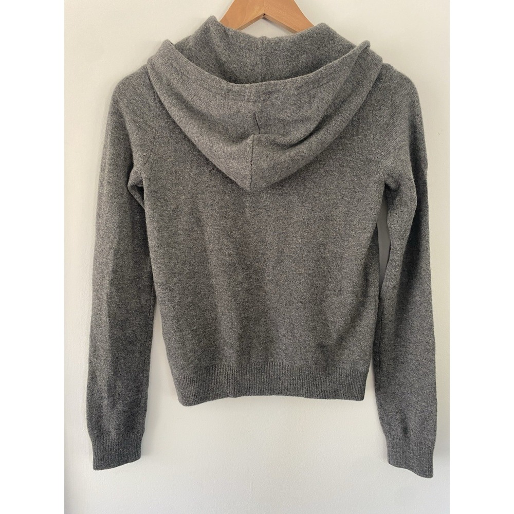 Juicy Couture 100% Cashmere Hooded Sweater Grey XS Black Label Y2K - Picture 3 of 9